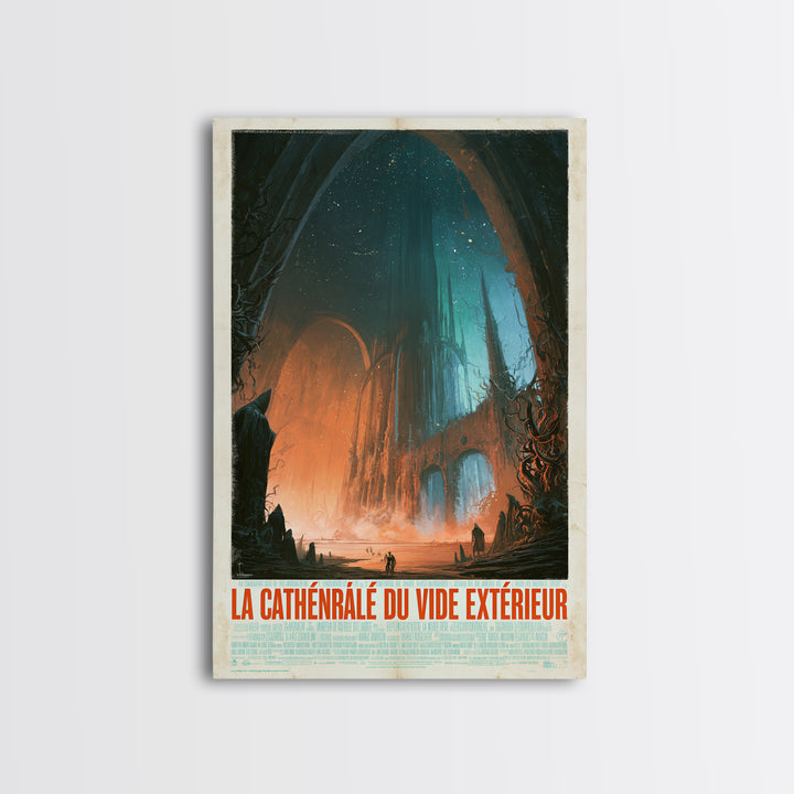 The Cathedral Of The Outer Void, French Language Horror Movie Poster, 1960s Horror Art, Lovecraftian Horror Poster, Framed Canvas Print