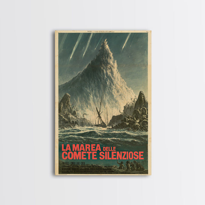 The Tide Of Silent Comets, Italian Language Horror Movie Poster, 1970s Horror Art, Lovecraftian Horror Poster, Framed Canvas Print