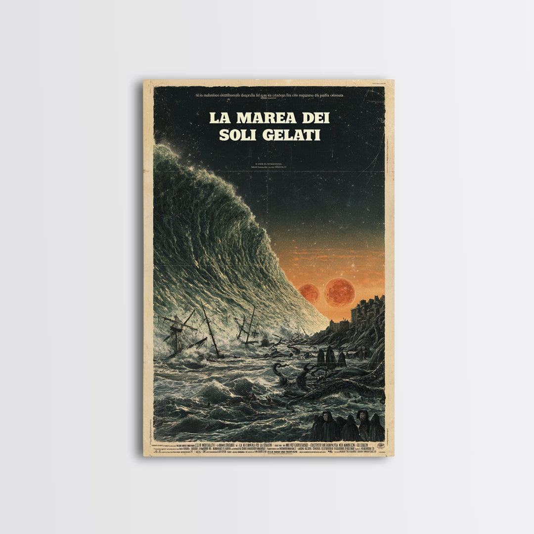 The Tide Of Frozen Suns, Italian Language Horror Movie Poster, 1970s Horror Art, Gothic Cinema Wall Art, Framed Canvas Print