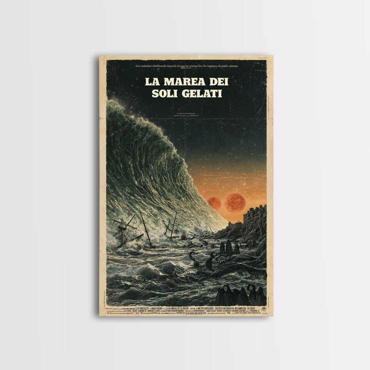 The Tide Of Frozen Suns, Italian Language Horror Movie Poster, 1970s Horror Art, Gothic Cinema Wall Art, Framed Canvas Print