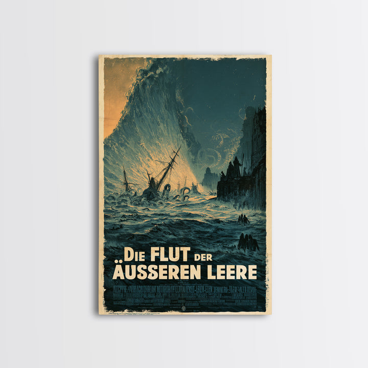 The Tide Of The Outer Void, German Language Horror Movie Poster, 1960s Horror Art, Eldritch Cinema Wall Art, Framed Canvas Print