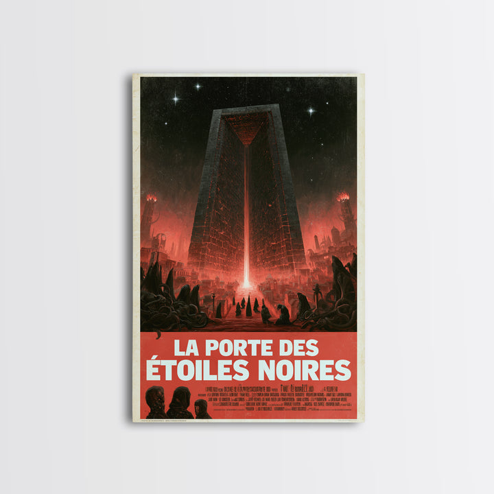 The Gate Of Black Stars, French Language Horror Movie Poster, 1960s Horror Art, Gothic Cinema Wall Art, Framed Canvas Print