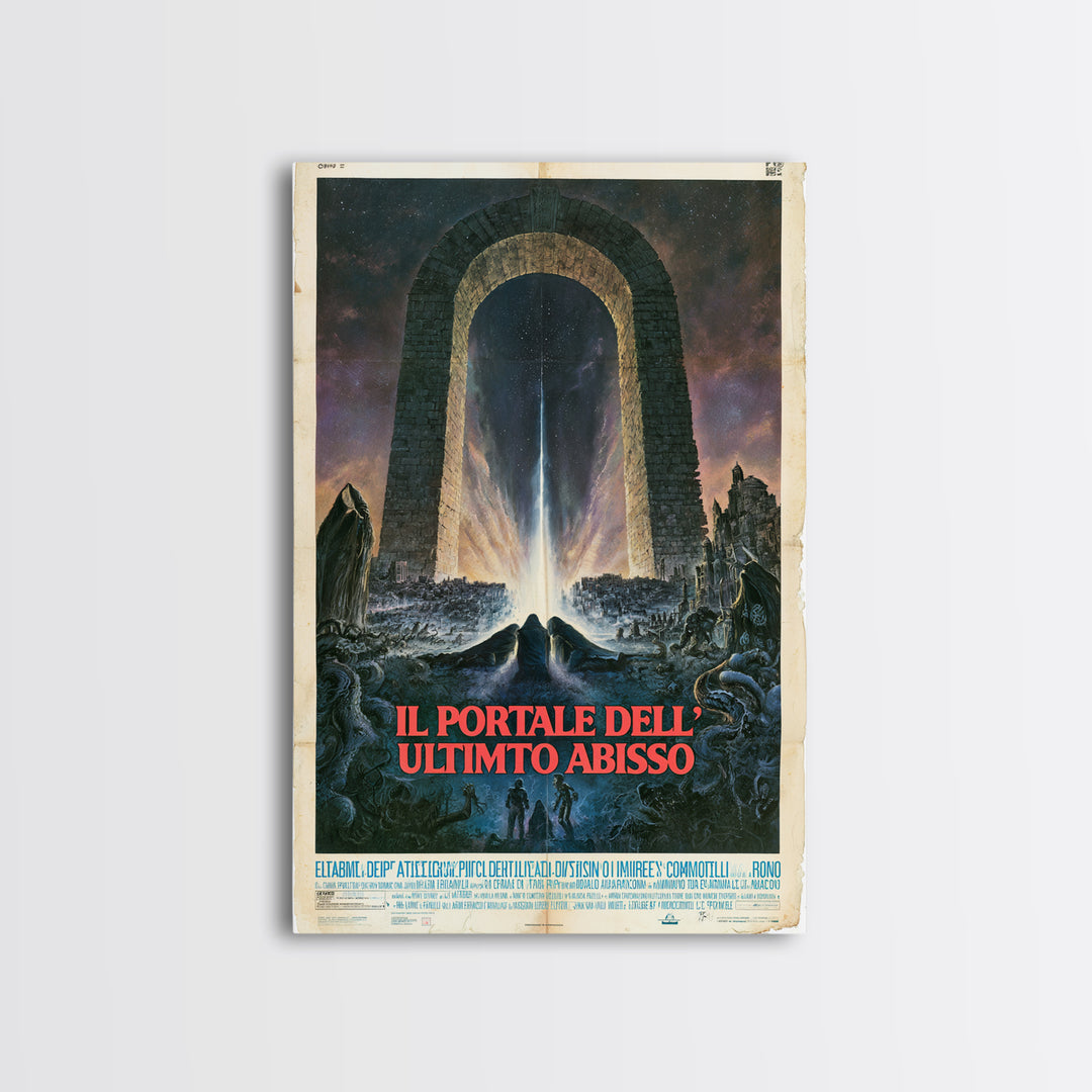The Gate Of The Last Abyss, Italian Language Horror Movie Poster, 1970s Horror Art, Cult Horror Poster, Framed Canvas Print, Horror Wall Art