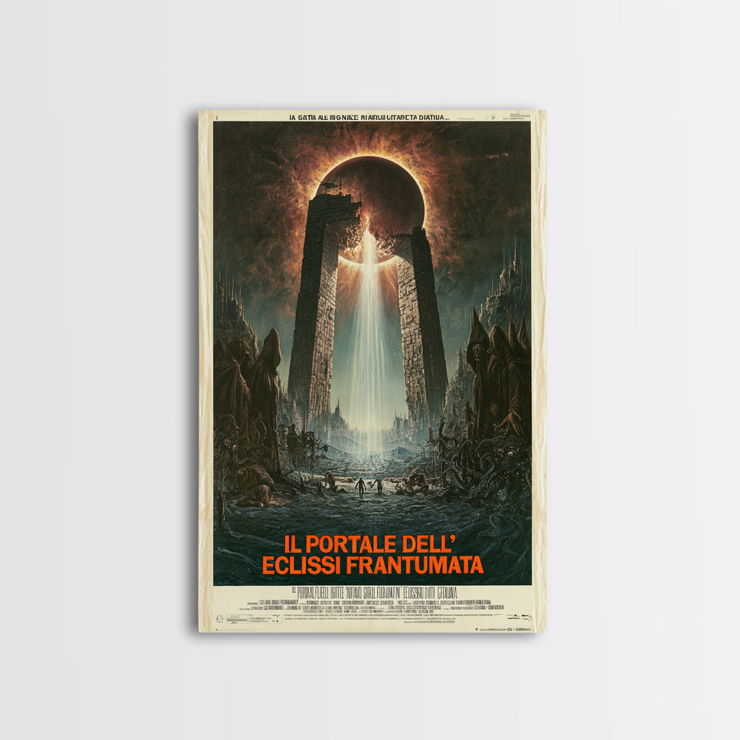 The Gate Of The Shattered Eclipse, Italian Language Horror Movie Poster, 1970s Horror Art, Retro Horror Movie Art, Canvas Print