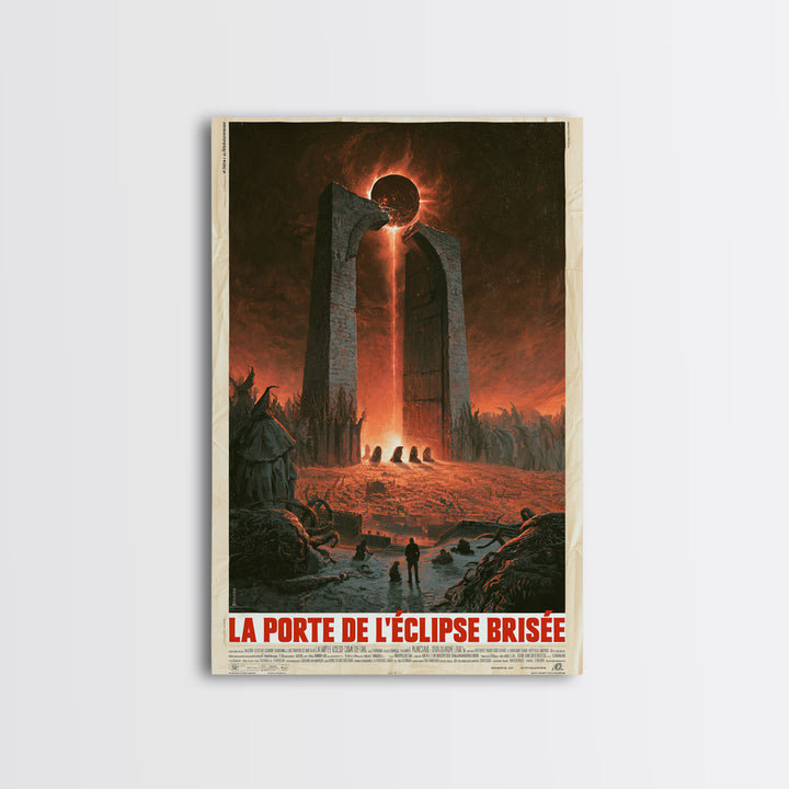The Gate Of The Shattered Eclipse, French Language Horror Movie Poster, 1960s Horror Art, Cult Horror Poster, Framed Canvas Print