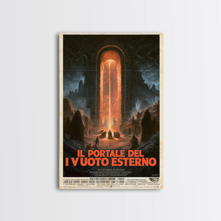 The Gate Of The Outer Void, Italian Language Horror Movie Poster, 1970s Horror Art, Eldritch Cinema Wall Art, Framed Canvas Print