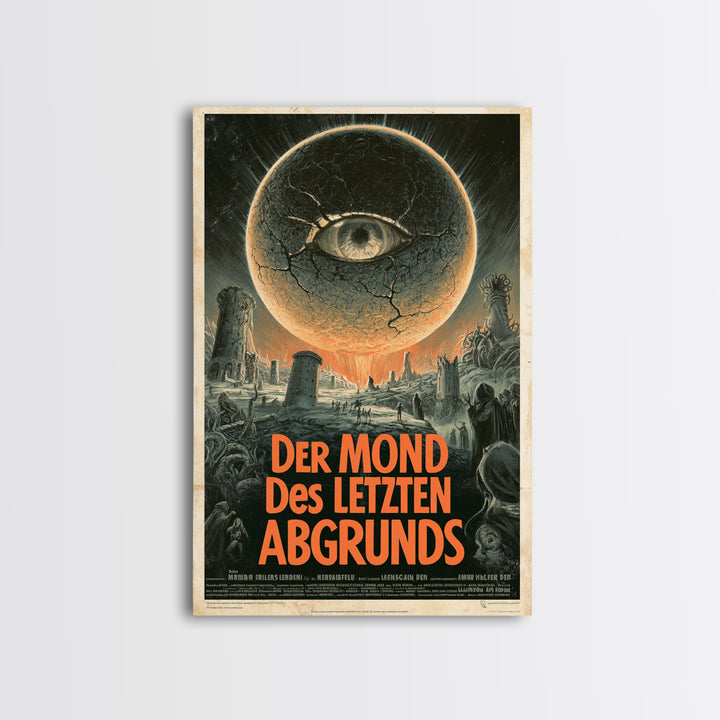 The Moon Of The Last Abyss, German Language Horror Movie Poster, 1960s Horror Art, Eldritch Cinema Wall Art, Framed Canvas Print