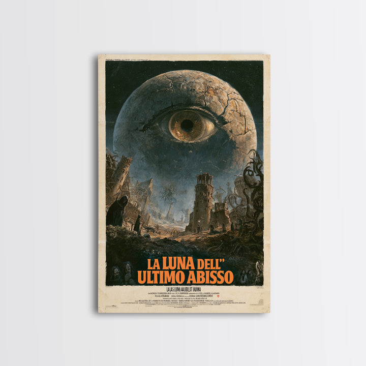 The Moon Of The Last Abyss, Italian Language Horror Movie Poster, 1970s Horror Art, Gothic Cinema Wall Art, Framed Canvas Print