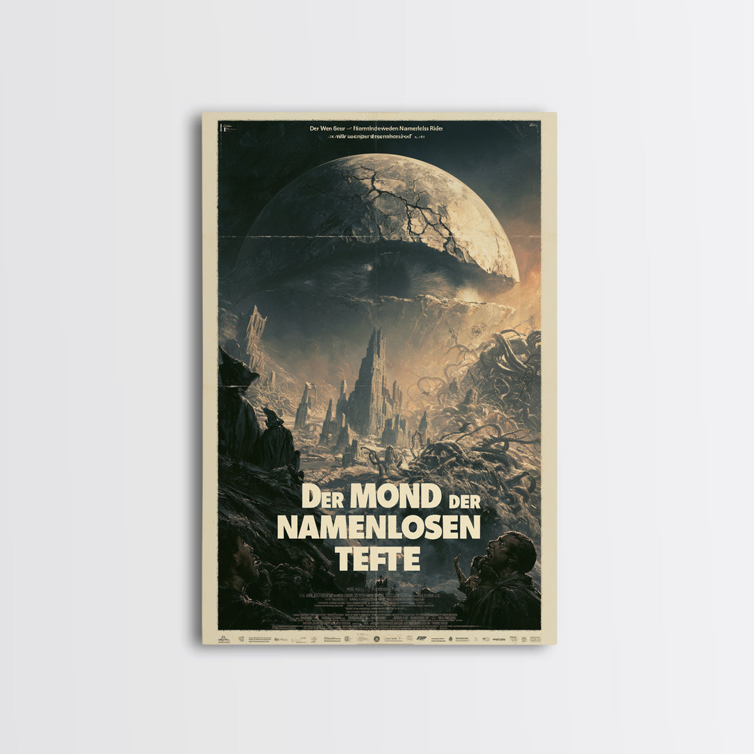 The Moon Of The Nameless Deep, German Language Horror Movie Poster, 1960s Horror Art, Classic Monster Poster, Canvas Print