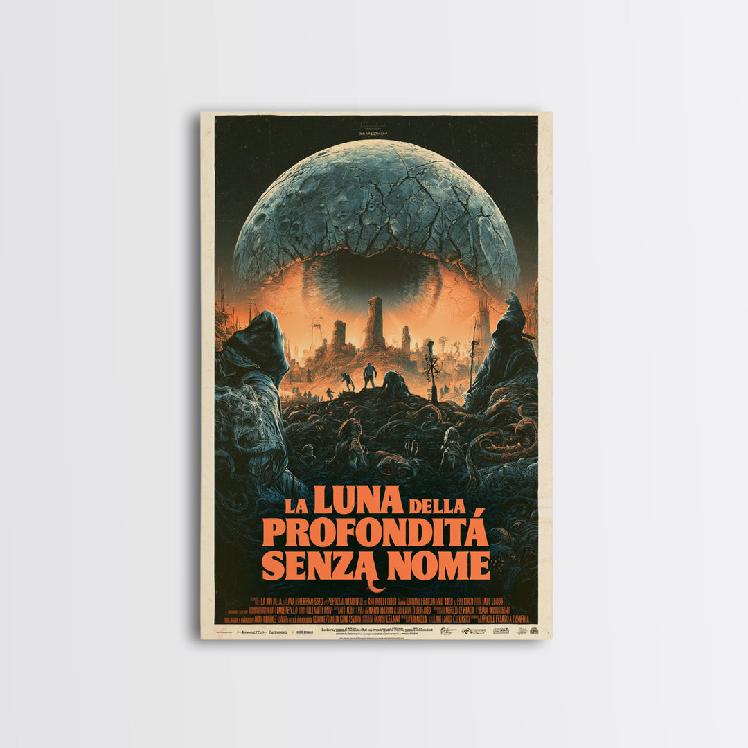 The Moon Of The Nameless Deep, Italian Language Horror Movie Poster, 1970s Horror Art, Gothic Cinema Wall Art, Framed Canvas Print