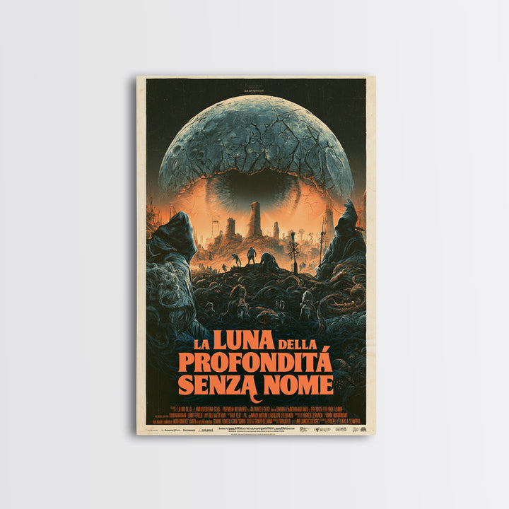 The Moon Of The Nameless Deep, Italian Language Horror Movie Poster, 1970s Horror Art, Gothic Cinema Wall Art, Framed Canvas Print