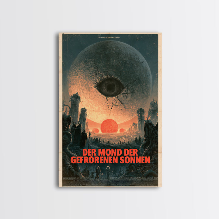 The Moon Of Frozen Suns, German Language Horror Movie Poster, 1960s Horror Art, Gothic Cinema Wall Art, Framed Canvas Print