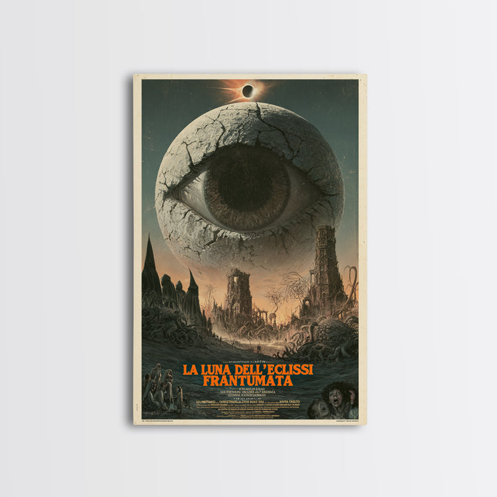 The Moon Of The Shattered Eclipse, Italian Language Horror Movie Poster, 1970s Horror Art, Gothic Cinema Wall Art, Framed Canvas Print