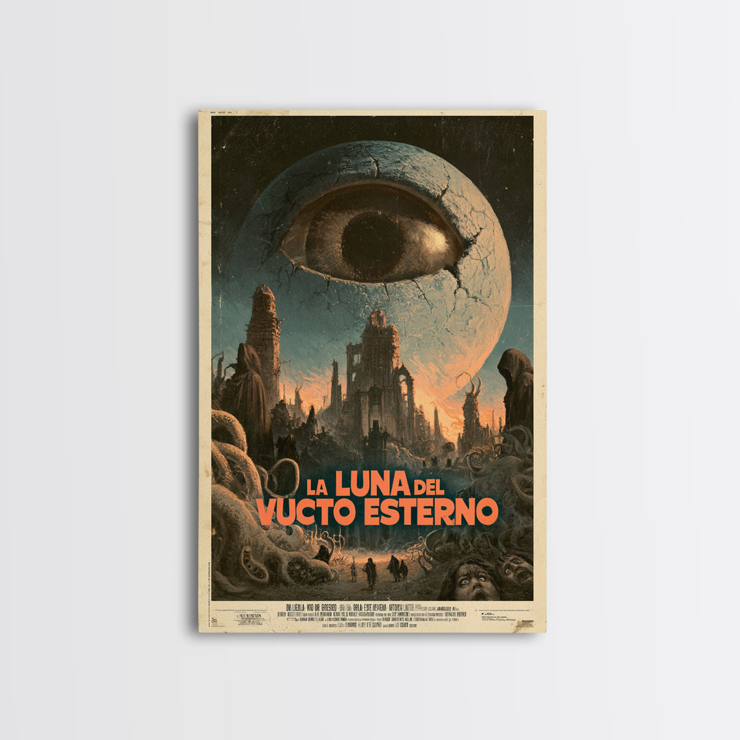 The Moon Of The Outer Void, Italian Language Horror Movie Poster, 1970s Horror Art, Gothic Cinema Wall Art, Framed Canvas Print