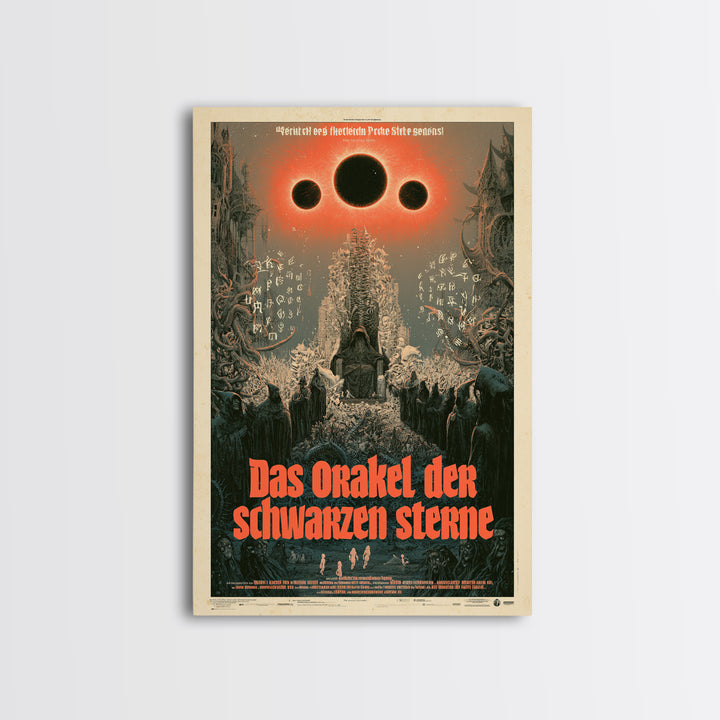 The Oracle Of Black Stars, German Language Horror Movie Poster, 1960s Horror Art, Gothic Cinema Wall Art, Framed Canvas Print
