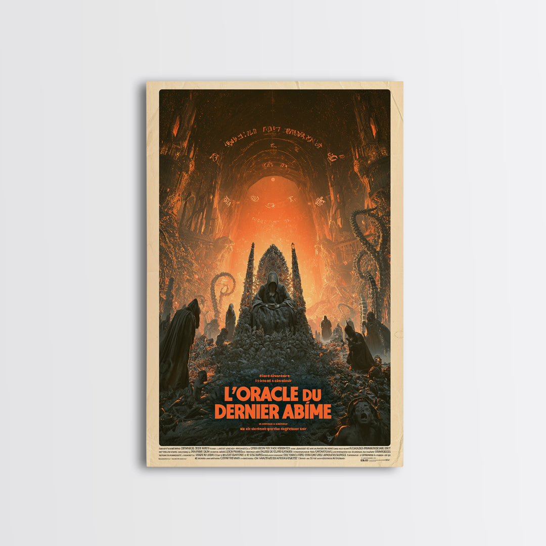The Oracle Of The Last Abyss, French Language Horror Movie Poster, 1960s Horror Art, Cosmic Horror Movie Art, Canvas Print, Macabre Wall Art