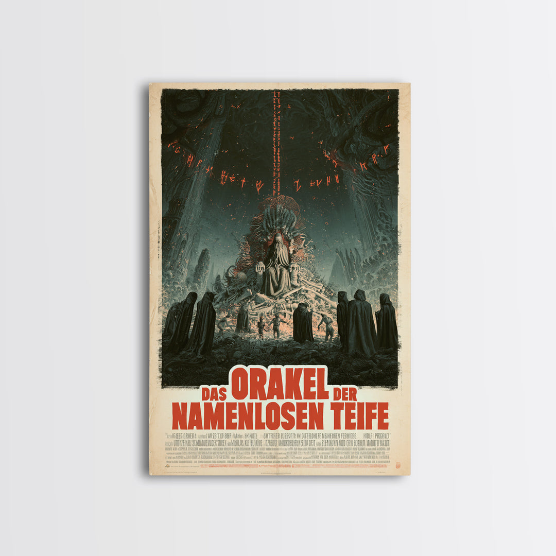 The Oracle Of The Nameless Deep, German Language Horror Movie Poster, 1960s Horror Art, Classic Monster Poster, Canvas Print