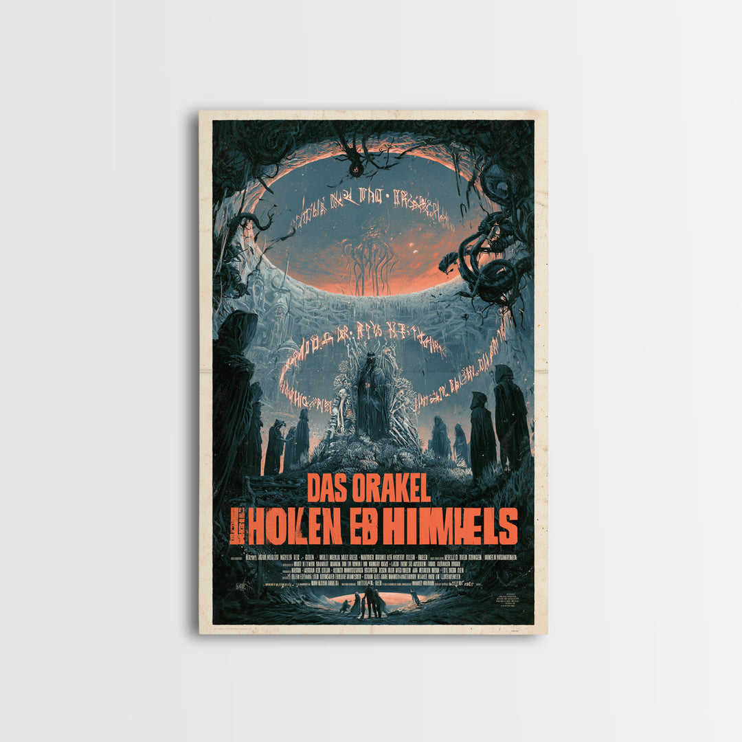 The Oracle Of The Hollow Sky, German Language Horror Movie Poster, 1960s Horror Art, Eldritch Cinema Wall Art, Framed Canvas Print