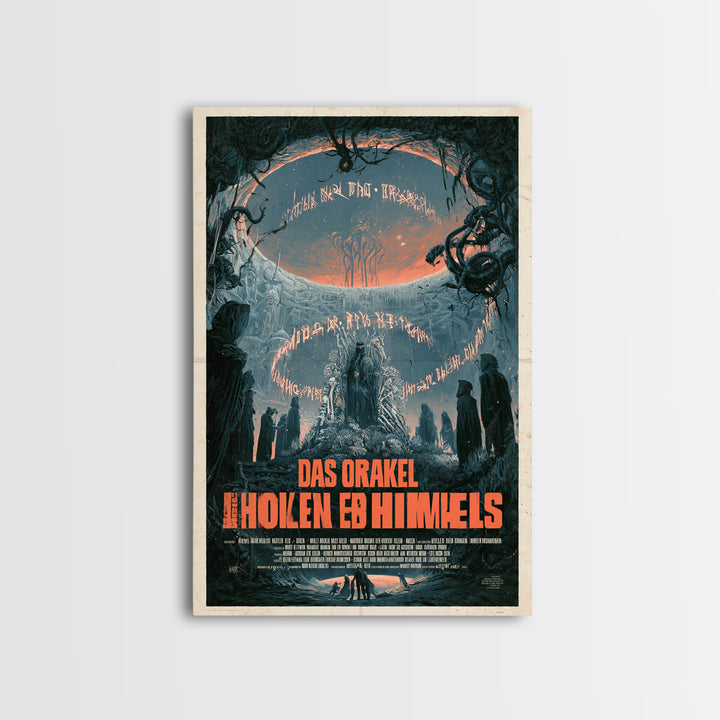 The Oracle Of The Hollow Sky, German Language Horror Movie Poster, 1960s Horror Art, Eldritch Cinema Wall Art, Framed Canvas Print