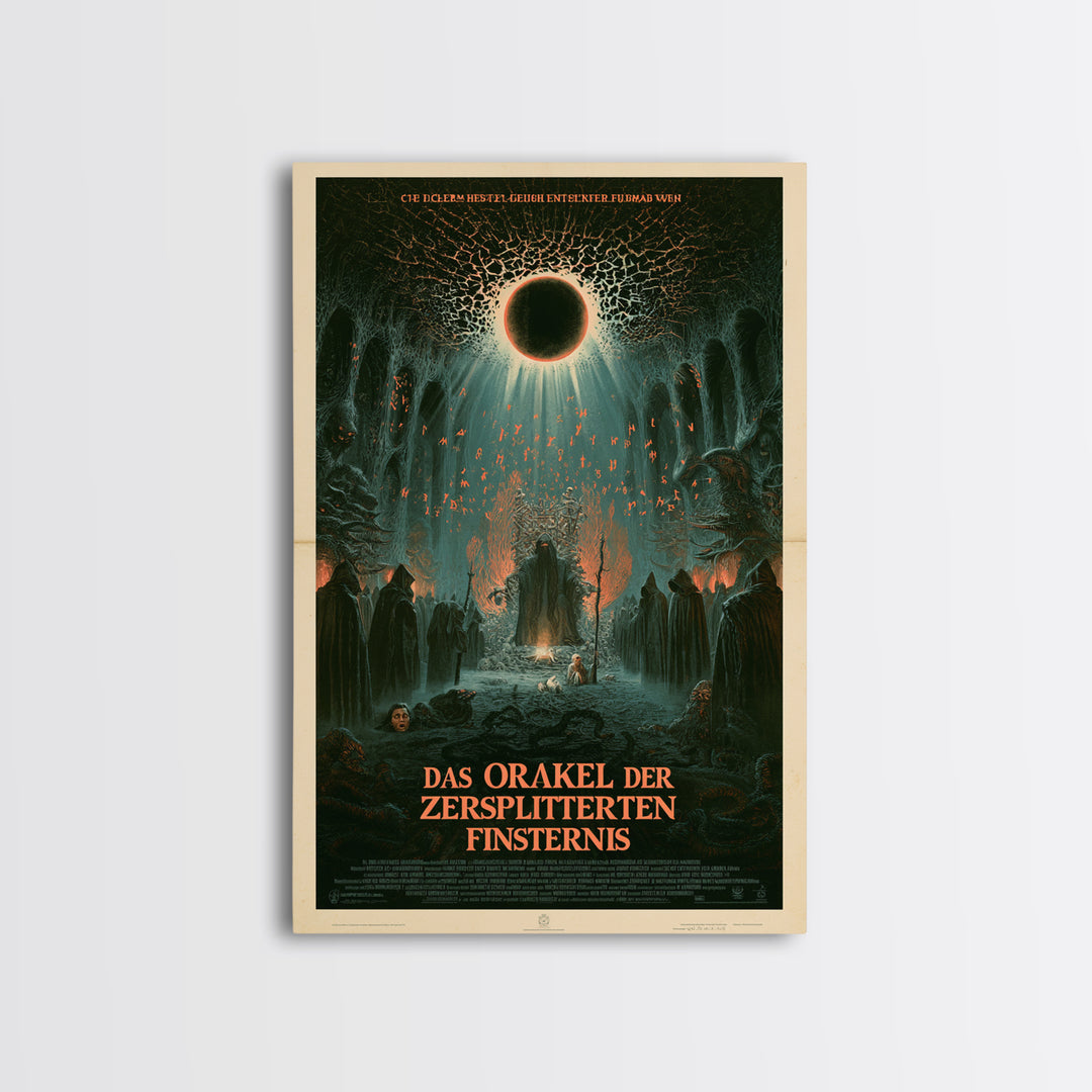 The Oracle Of The Shattered Eclipse, German Language Horror Movie Poster, 1960s Horror Art, Eldritch Cinema Wall Art, Framed Canvas Print