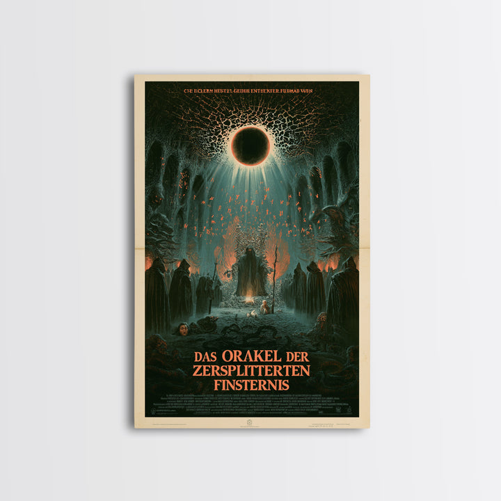 The Oracle Of The Shattered Eclipse, German Language Horror Movie Poster, 1960s Horror Art, Eldritch Cinema Wall Art, Framed Canvas Print