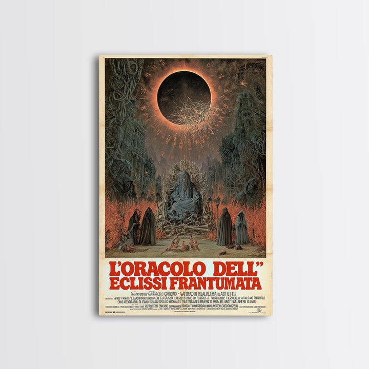 The Oracle Of The Shattered Eclipse, Italian Language Horror Movie Poster, 1970s Horror Art, Cult Horror Poster, Framed Canvas Print