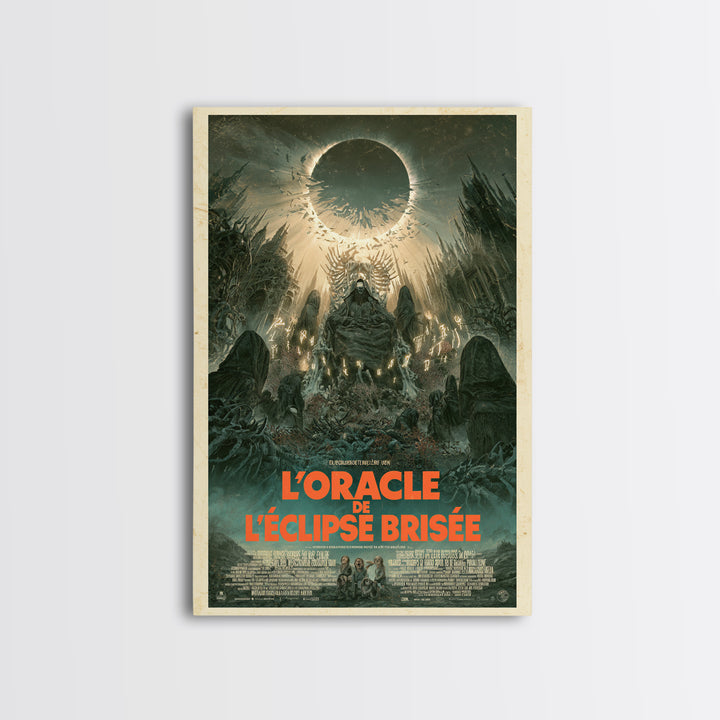 The Oracle Of The Shattered Eclipse, French Language Horror Movie Poster, 1960s Horror Art, Gothic Cinema Wall Art, Framed Canvas Print