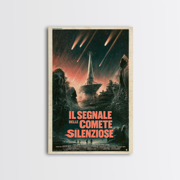 The Signal Of Silent Comets, Italian Language Horror Movie Poster, 1970s Horror Art, Cult Horror Poster, Framed Canvas Print