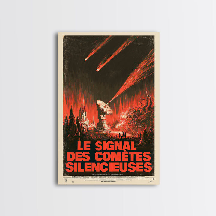 The Signal Of Silent Comets, French Language Horror Movie Poster, 1960s Horror Art, Lovecraftian Horror Poster, Framed Canvas Print