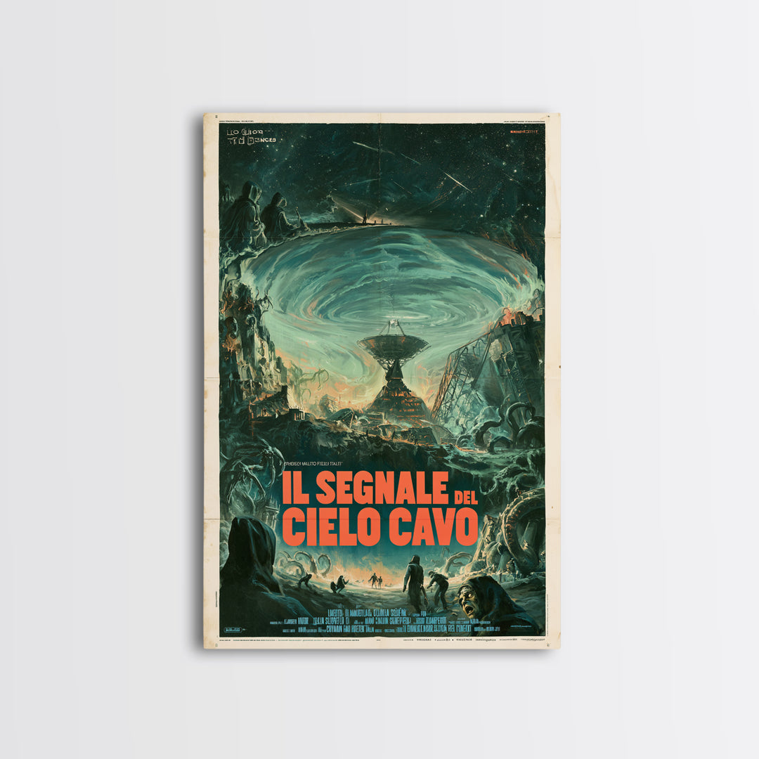 The Signal Of The Hollow Sky, Italian Language Horror Movie Poster, 1970s Horror Art, Classic Monster Poster, Canvas Print, Halloween Decor