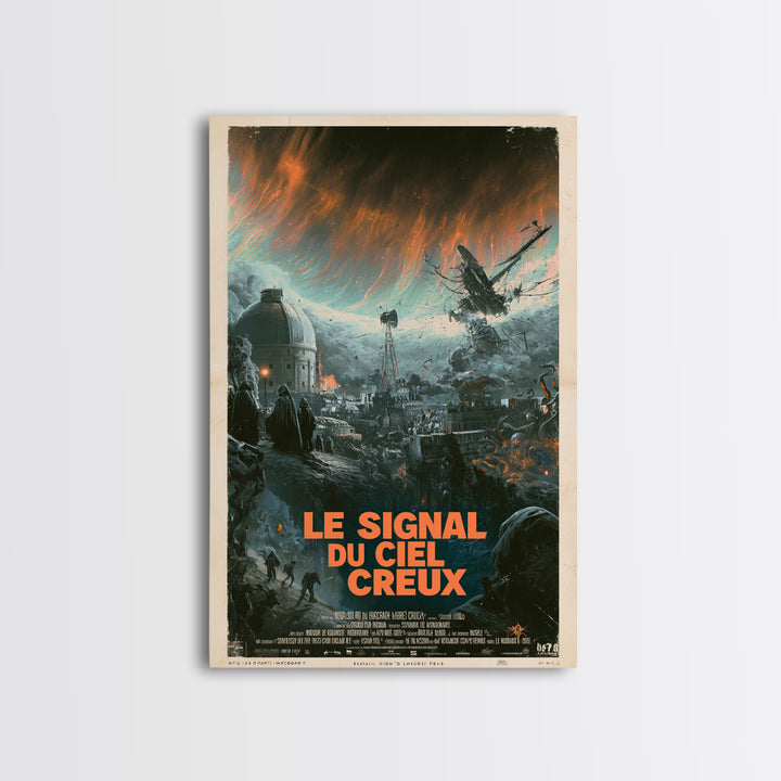 The Signal Of The Hollow Sky, French Language Horror Movie Poster, 1960s Horror Art, Lovecraftian Horror Poster, Framed Canvas Print