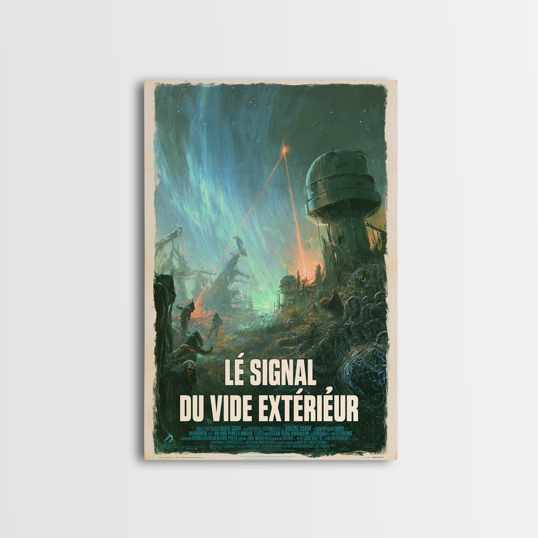 The Signal Of The Outer Void, French Language Horror Movie Poster, 1960s Horror Art, Gothic Cinema Wall Art, Framed Canvas Print