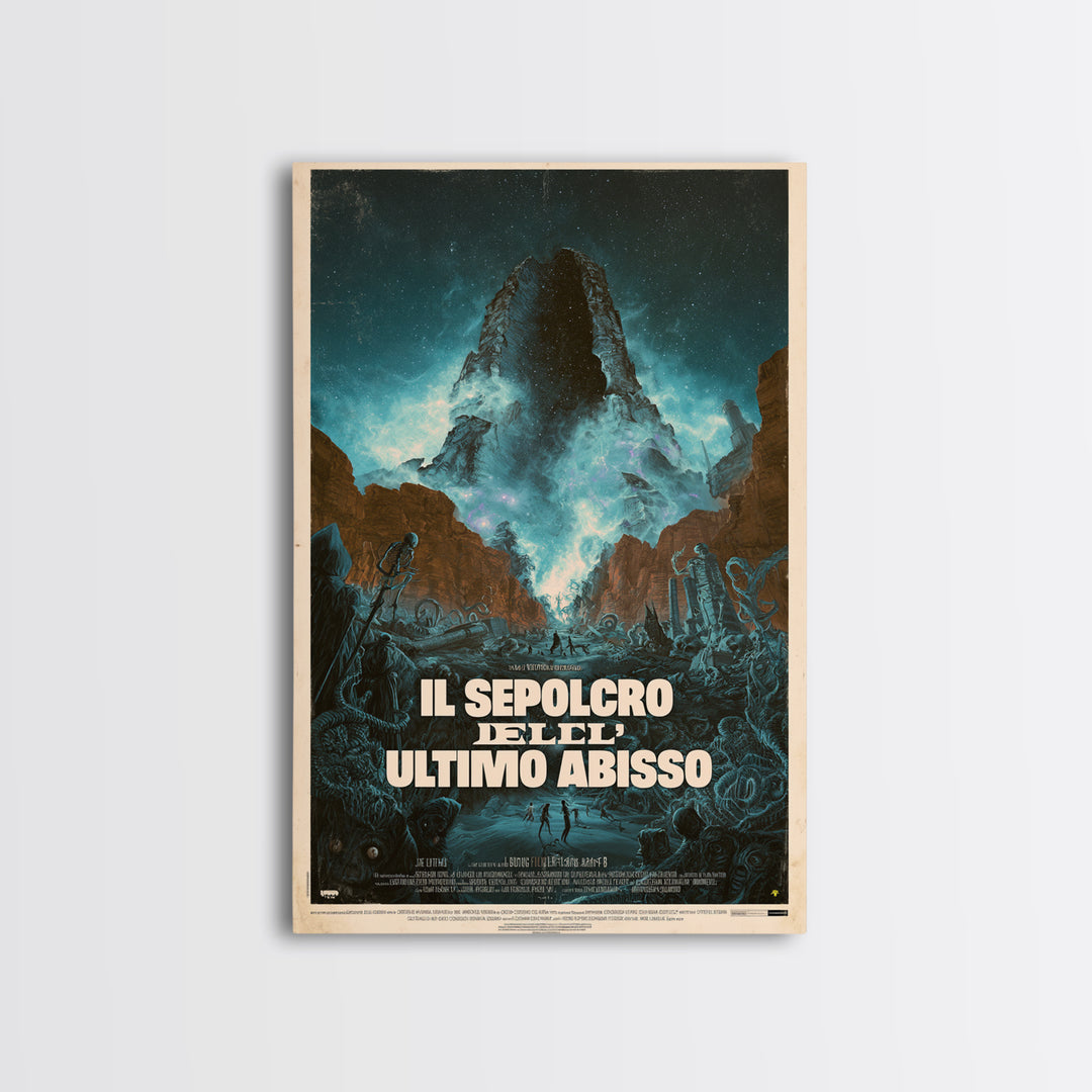 The Tomb Of The Last Abyss, Italian Language Horror Movie Poster, 1970s Horror Art, Lovecraftian Horror Poster, Framed Canvas Print