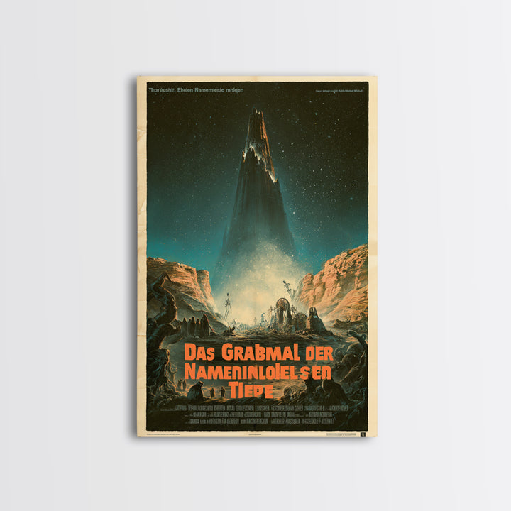 The Tomb Of The Nameless Deep, German Language Horror Movie Poster, 1960s Horror Art, Eldritch Cinema Wall Art, Framed Canvas Print