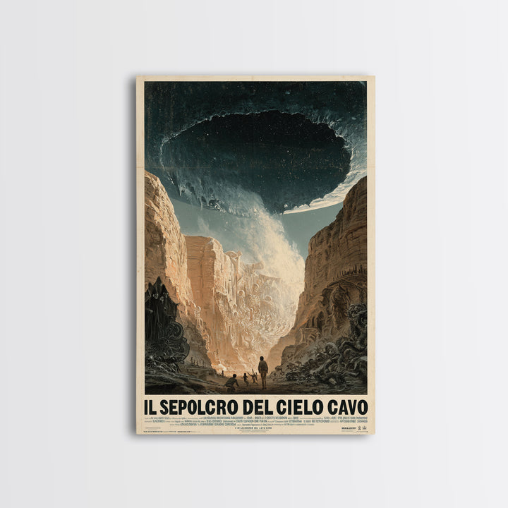 The Tomb Of The Hollow Sky, Italian Language Horror Movie Poster, 1970s Horror Art, Lovecraftian Horror Poster, Framed Canvas Print