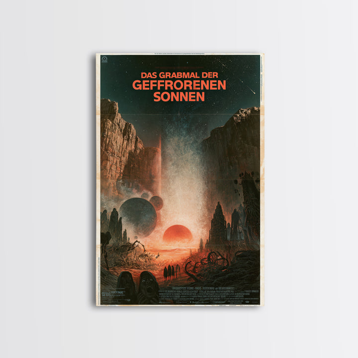 The Tomb Of Frozen Suns, German Language Horror Movie Poster, 1960s Horror Art, Eldritch Cinema Wall Art, Framed Canvas Print