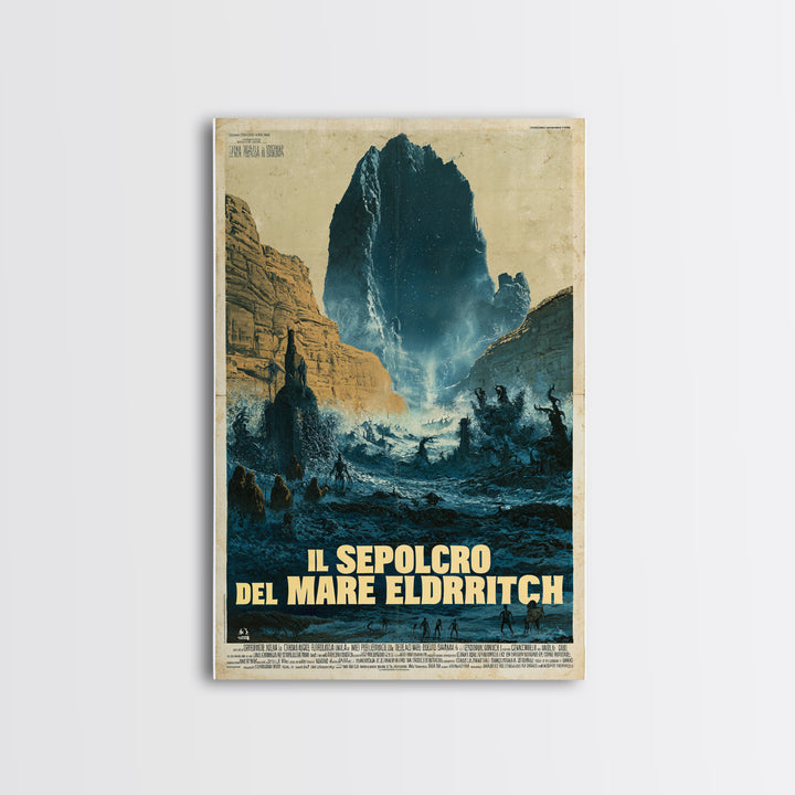The Tomb Of The Eldritch Sea, Italian Language Horror Movie Poster, 1970s Horror Art, Eldritch Cinema Wall Art, Framed Canvas Print