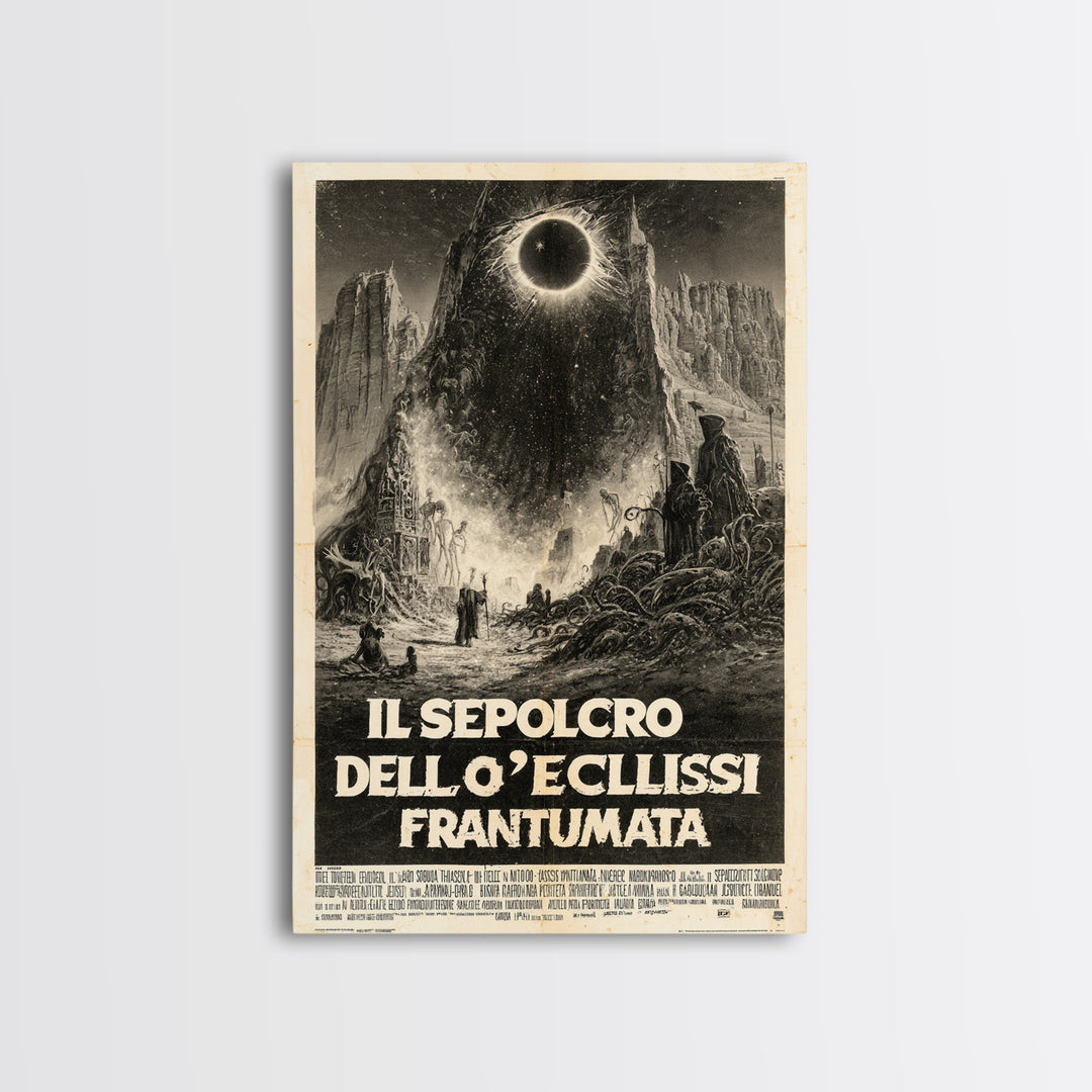 The Tomb Of The Shattered Eclipse, Italian Language Horror Movie Poster, 1970s Horror Art, Eldritch Cinema Wall Art, Framed Canvas Print