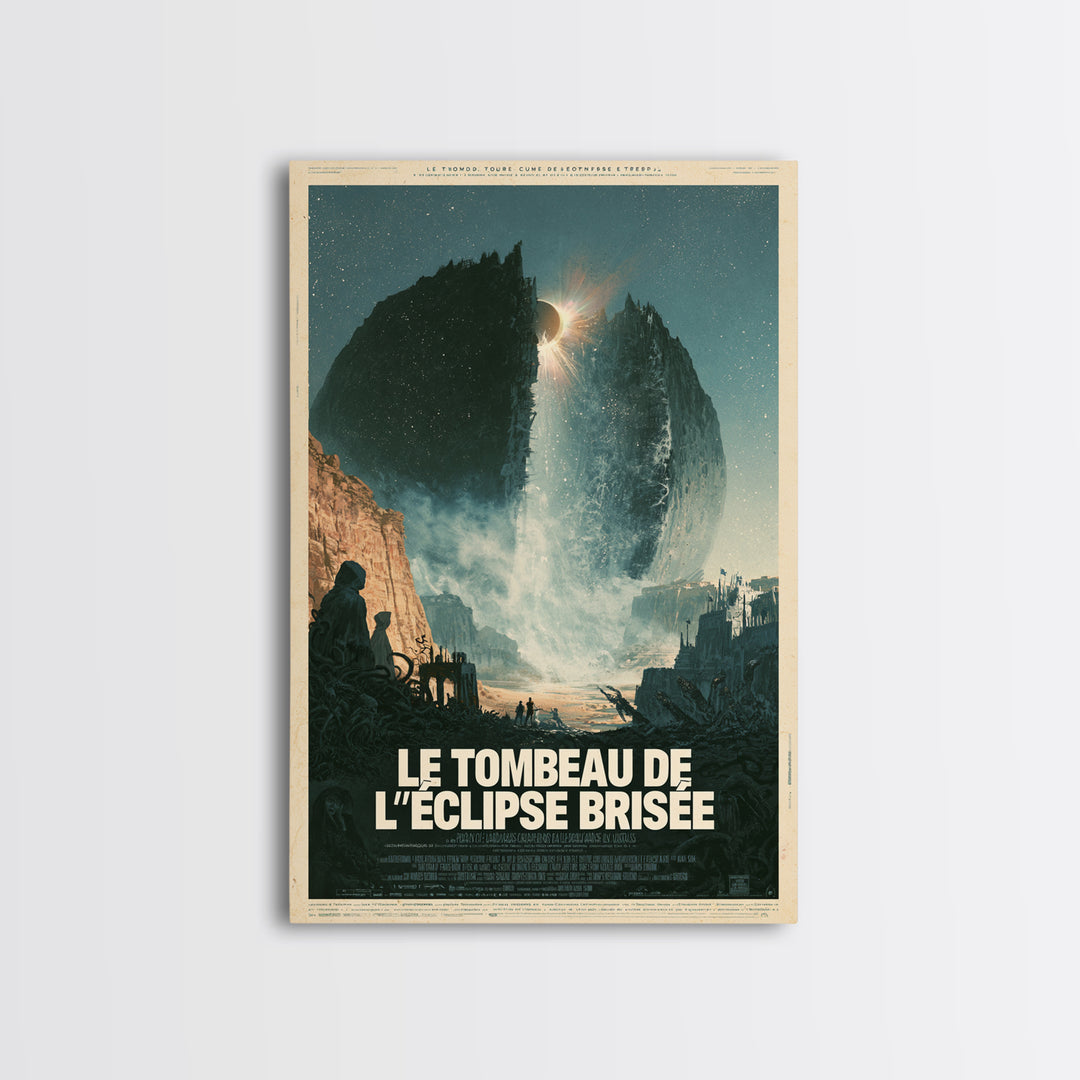 The Tomb Of The Shattered Eclipse, French Language Horror Movie Poster, 1960s Horror Art, Cult Horror Poster, Framed Canvas Print