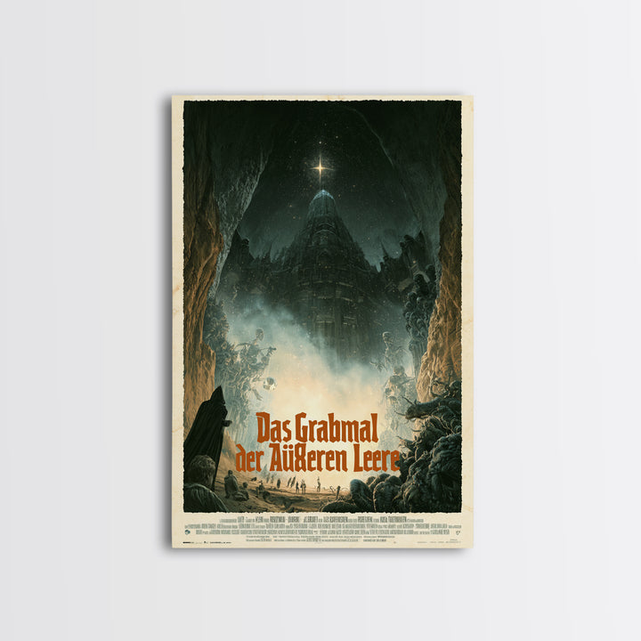 The Tomb Of The Outer Void, German Language Horror Movie Poster, 1960s Horror Art, Eldritch Cinema Wall Art, Framed Canvas Print