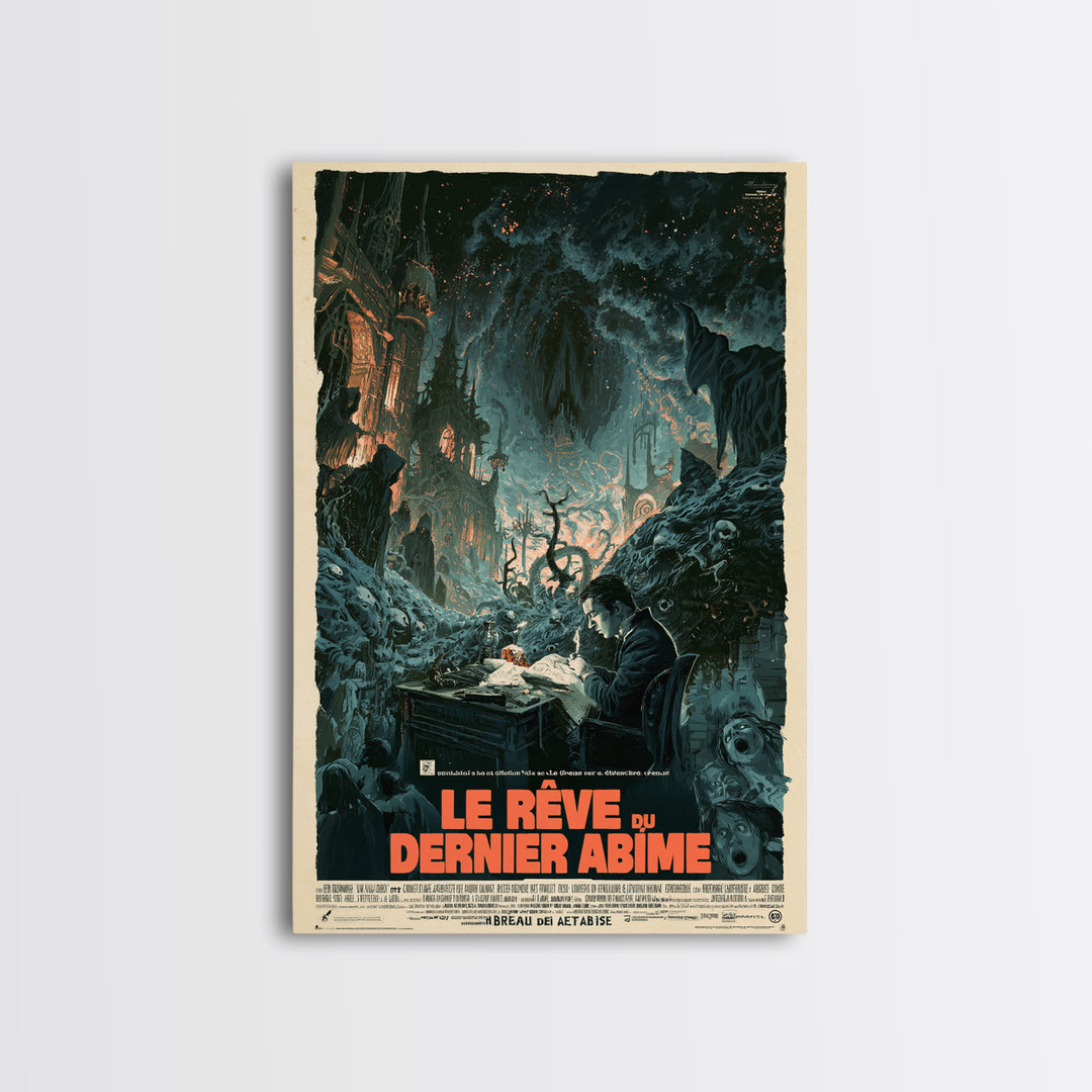 The Dream Of The Last Abyss, French Language Horror Movie Poster, 1960s Horror Art, Lovecraftian Horror Poster, Framed Canvas Print