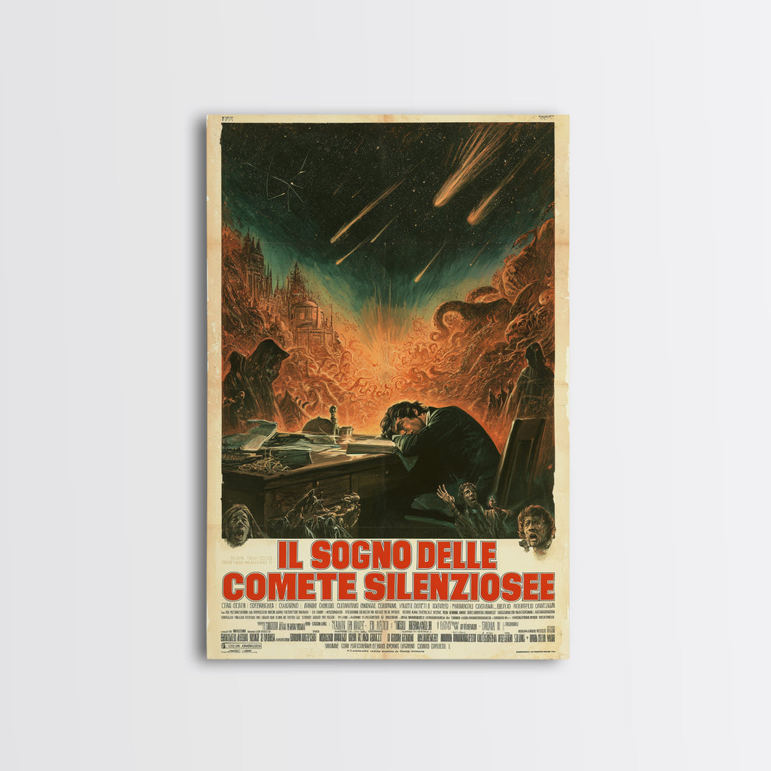 The Dream Of Silent Comets, Italian Language Horror Movie Poster, 1970s Horror Art, Eldritch Cinema Wall Art, Framed Canvas Print