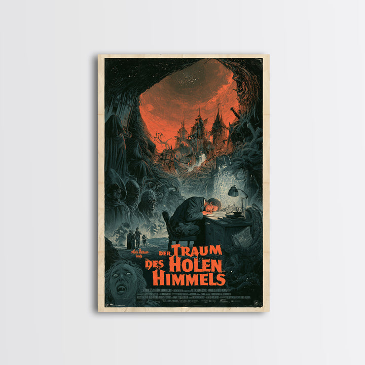 The Dream Of The Hollow Sky, German Language Horror Movie Poster, 1960s Horror Art, Lovecraftian Horror Poster, Framed Canvas Print