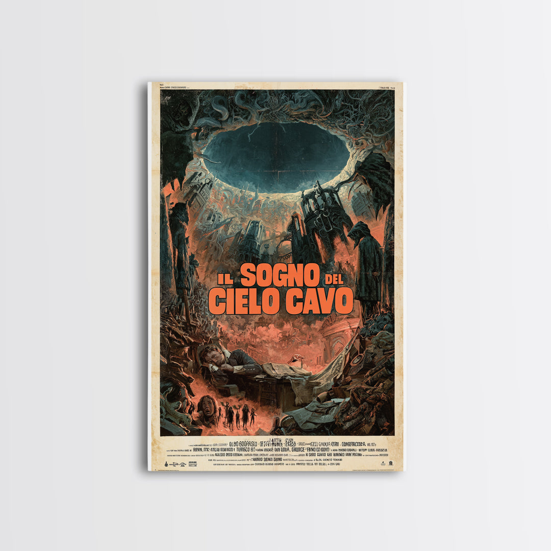 The Dream Of The Hollow Sky, Italian Language Horror Movie Poster, 1970s Horror Art, Cosmic Horror Movie Art, Canvas Print, Macabre Wall Art