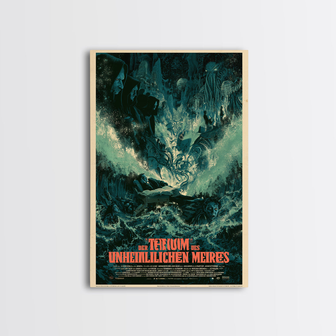 The Dream Of The Eldritch Sea, German Language Horror Movie Poster, 1960s Horror Art, Cosmic Horror Movie Art, Canvas Print
