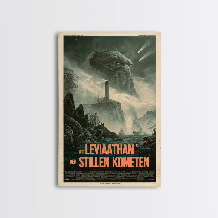 The Leviathan Of Silent Comets, German Language Horror Movie Poster, 1960s Horror Art, Retro Horror Movie Art, Canvas Print, Horror Wall Art