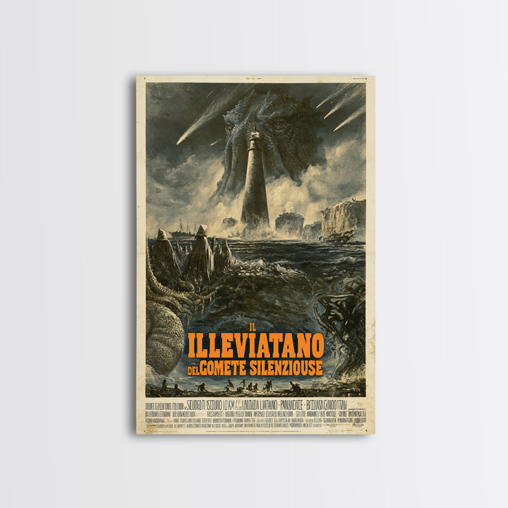 The Leviathan Of Silent Comets, Italian Language Horror Movie Poster, 1970s Horror Art, Cosmic Horror Movie Art, Canvas Print