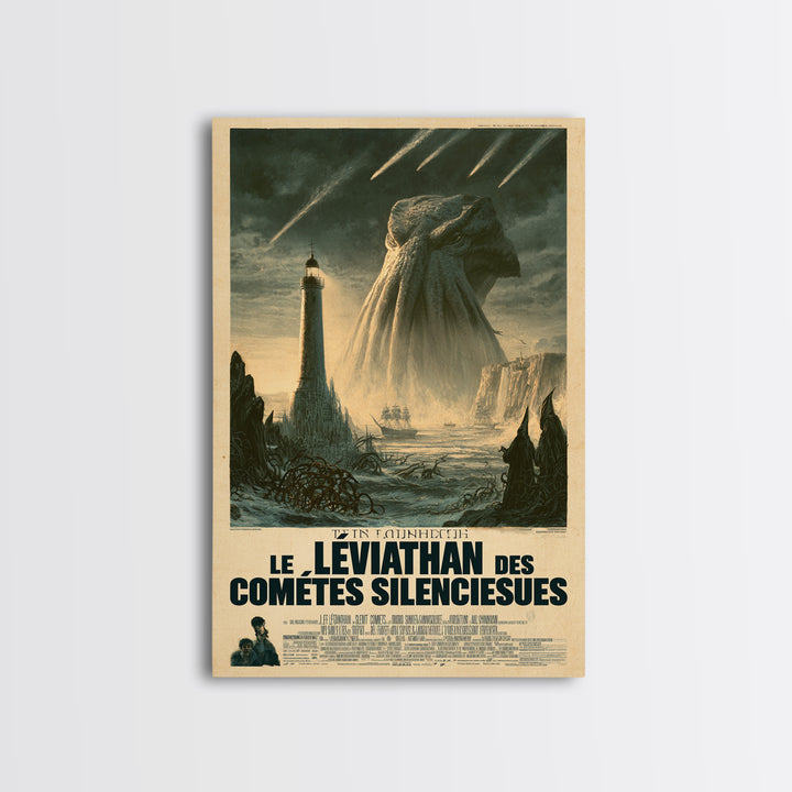 The Leviathan Of Silent Comets, French Language Horror Movie Poster, 1960s Horror Art, Cosmic Horror Movie Art, Canvas Print
