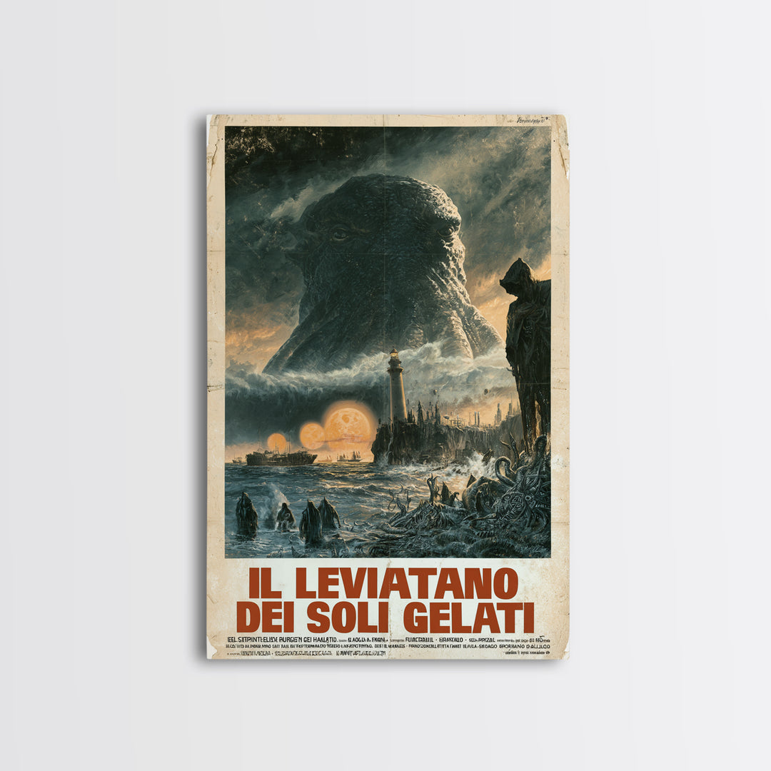 The Leviathan Of Frozen Suns, Italian Language Horror Movie Poster, 1970s Horror Art, Gothic Cinema Wall Art, Framed Canvas Print