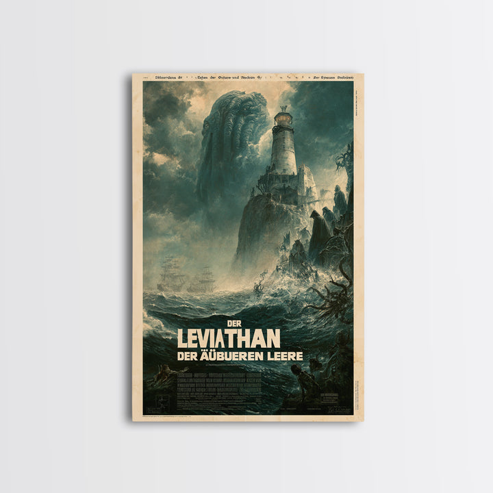 The Leviathan Of The Outer Void, German Language Horror Movie Poster, 1960s Horror Art, Classic Monster Poster, Canvas Print